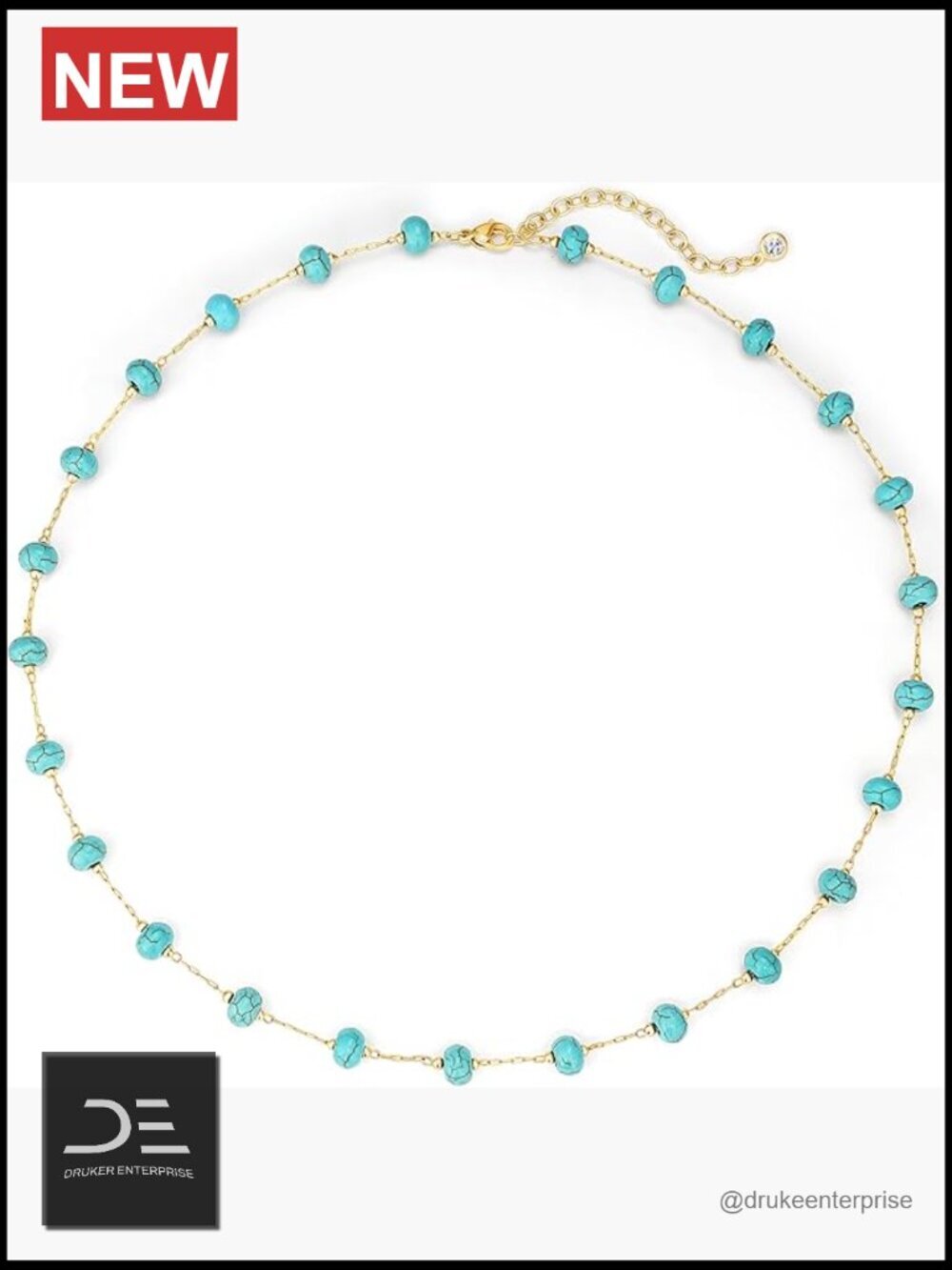 14K Gold Plated Beaded Heart Choker Necklace for Women